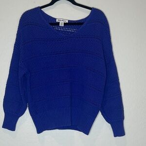 Tommy Bahama Bright Purple V Neck Knit Sweater Large